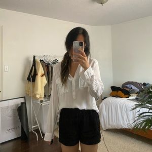 Aritzia wilfred free white collared top